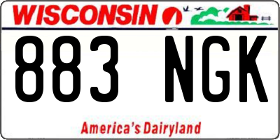 WI license plate 883NGK