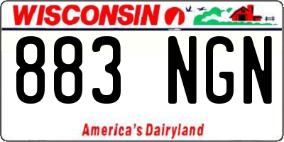 WI license plate 883NGN