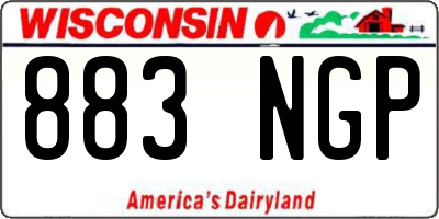WI license plate 883NGP