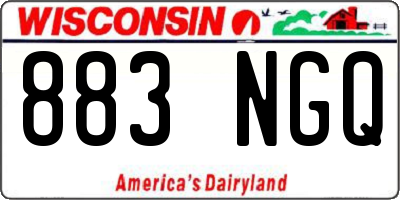 WI license plate 883NGQ
