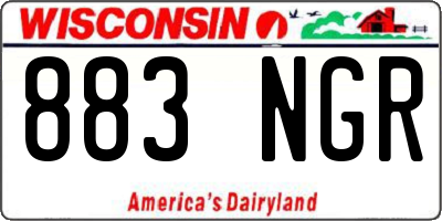 WI license plate 883NGR