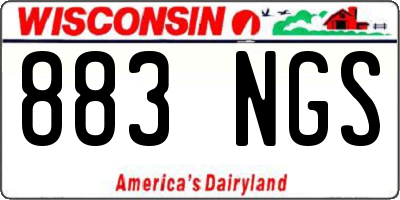 WI license plate 883NGS