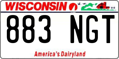 WI license plate 883NGT