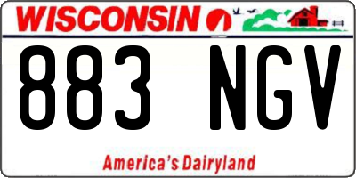 WI license plate 883NGV