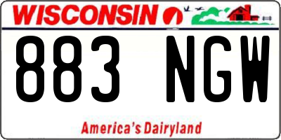 WI license plate 883NGW