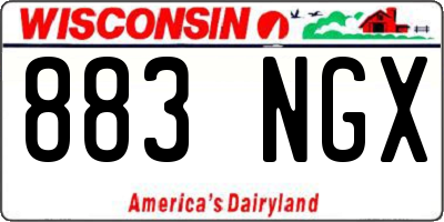 WI license plate 883NGX