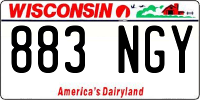 WI license plate 883NGY