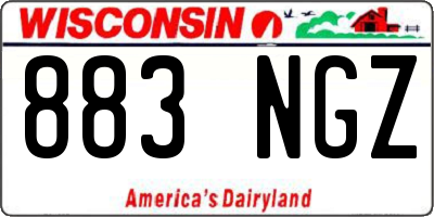 WI license plate 883NGZ