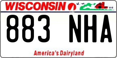 WI license plate 883NHA