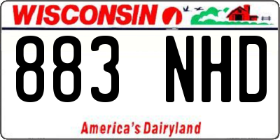 WI license plate 883NHD