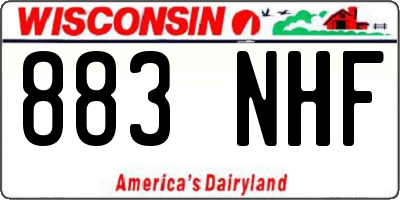 WI license plate 883NHF