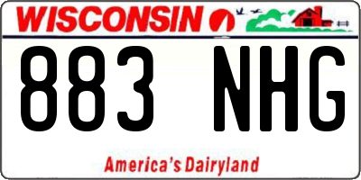 WI license plate 883NHG