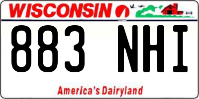 WI license plate 883NHI