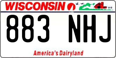 WI license plate 883NHJ