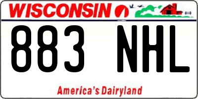 WI license plate 883NHL