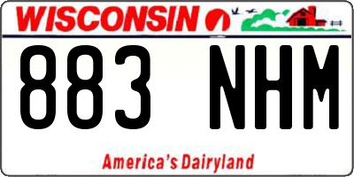 WI license plate 883NHM