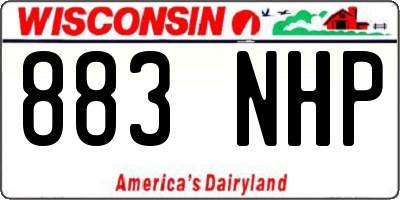 WI license plate 883NHP