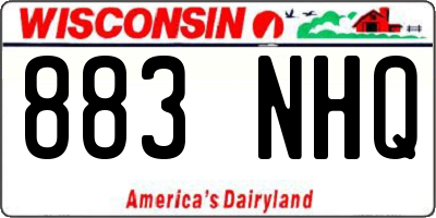 WI license plate 883NHQ