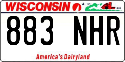 WI license plate 883NHR