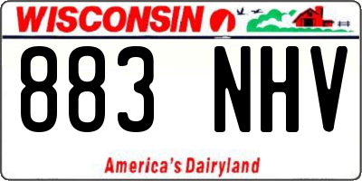 WI license plate 883NHV
