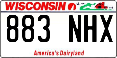 WI license plate 883NHX