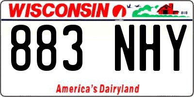 WI license plate 883NHY