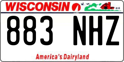 WI license plate 883NHZ