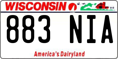 WI license plate 883NIA