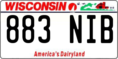 WI license plate 883NIB