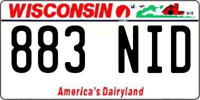 WI license plate 883NID