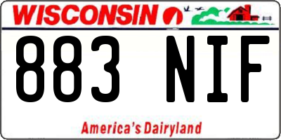 WI license plate 883NIF