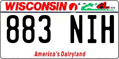 WI license plate 883NIH