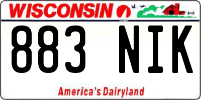 WI license plate 883NIK
