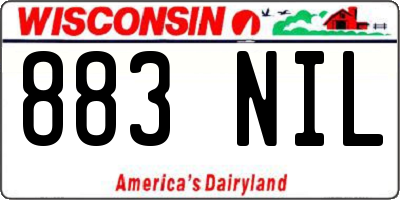 WI license plate 883NIL