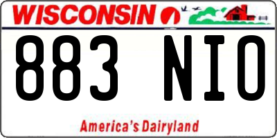 WI license plate 883NIO