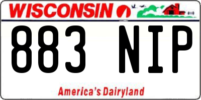 WI license plate 883NIP
