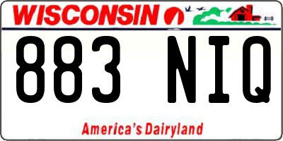 WI license plate 883NIQ