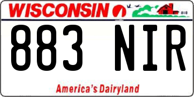 WI license plate 883NIR