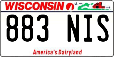 WI license plate 883NIS