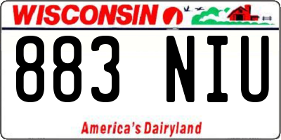 WI license plate 883NIU