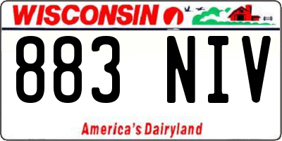 WI license plate 883NIV