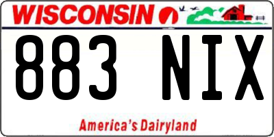 WI license plate 883NIX