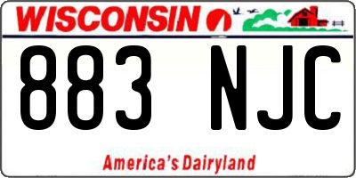 WI license plate 883NJC