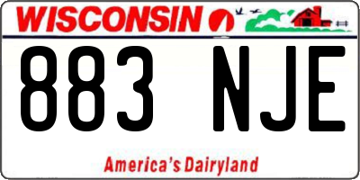 WI license plate 883NJE