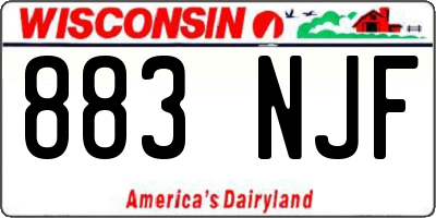 WI license plate 883NJF