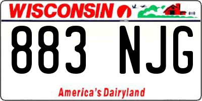 WI license plate 883NJG