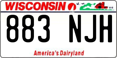 WI license plate 883NJH