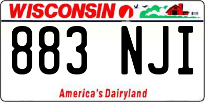 WI license plate 883NJI