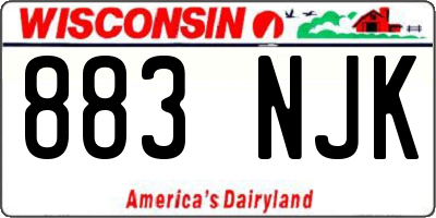 WI license plate 883NJK
