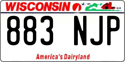WI license plate 883NJP